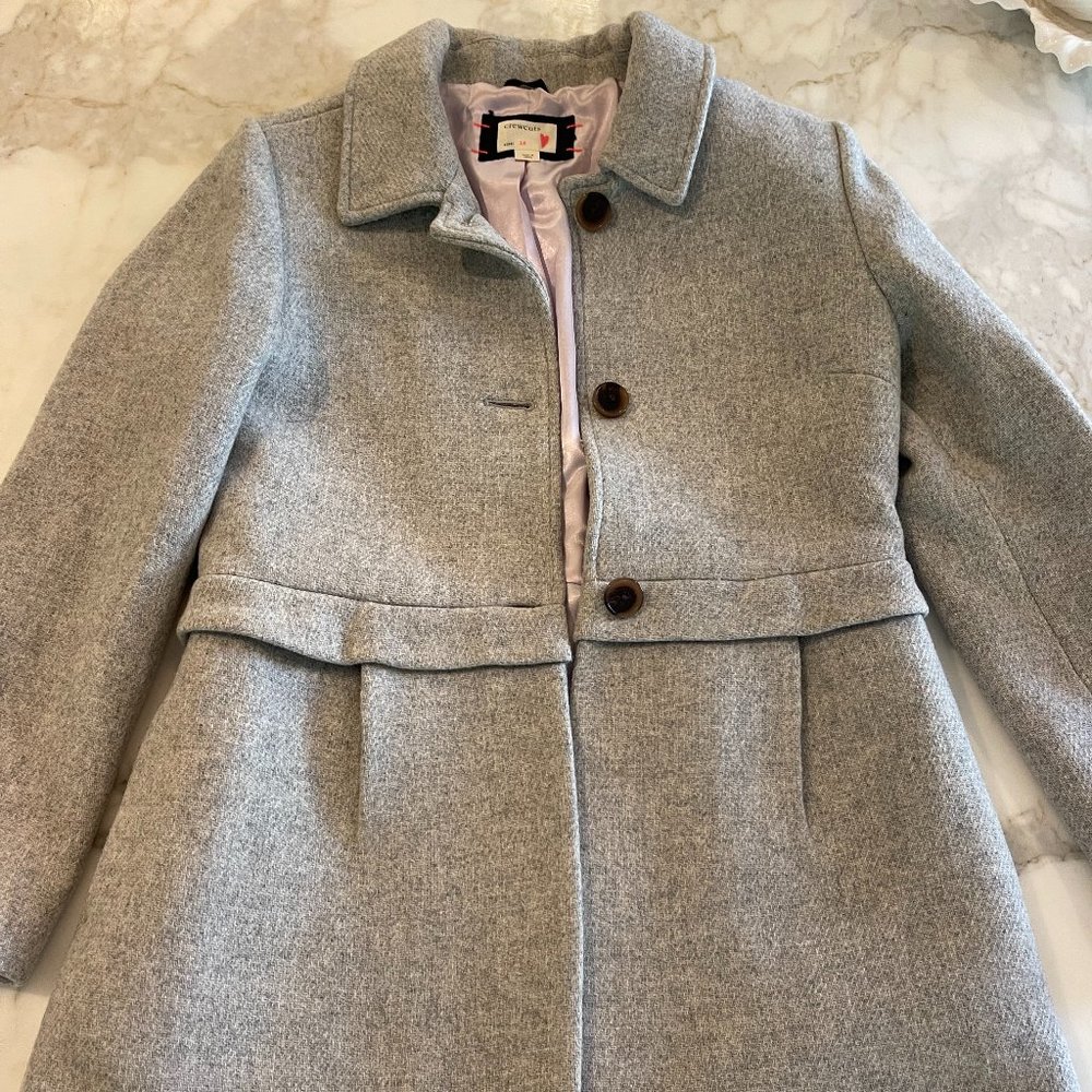 CREWCUTS Girls light gray wool pea coat